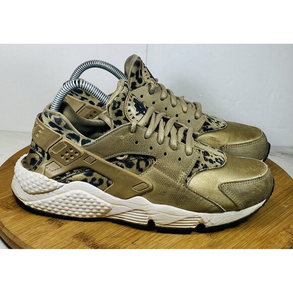 Nike Air Huarache Leopard Cheetah Animal Safari Print Khaki Black White 8.5 - Picture 2 of 7